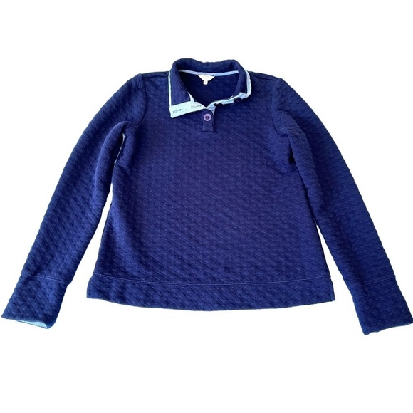 Crown & Ivy Blue Quilted Pullover Size Medium - Picture 1 of 10